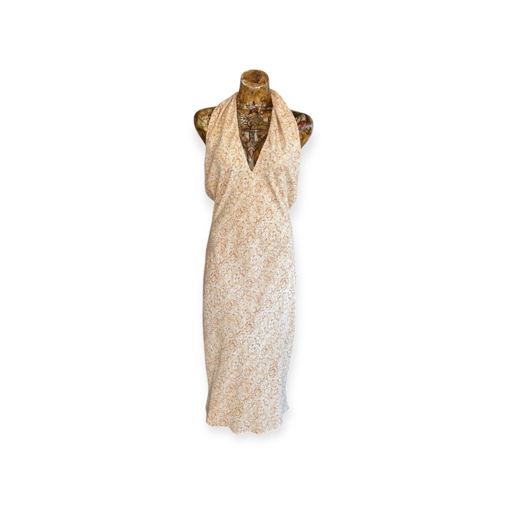 Show Me Your Mumu halter dress maxi cream XS open back  v neck